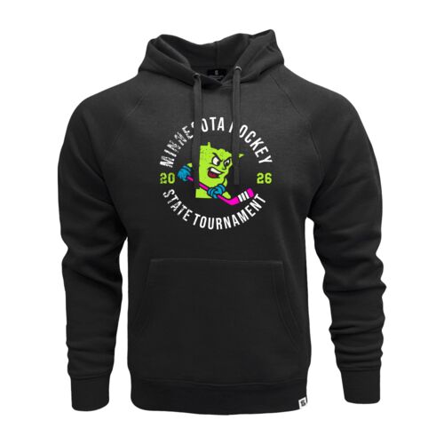 Neon Minnesota Hockey Player State Fleece Hoodie Thumbnail